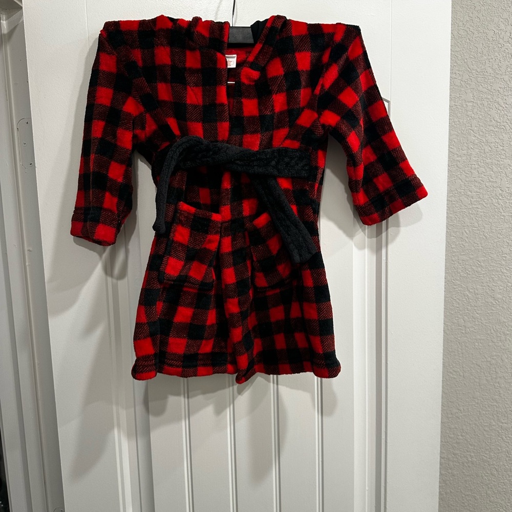 Wonder Nation Kids Red and Black Checkered Robe